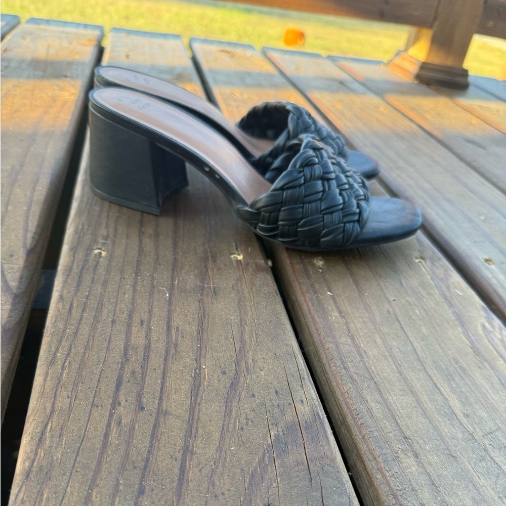 a new day Black Braided Heels
